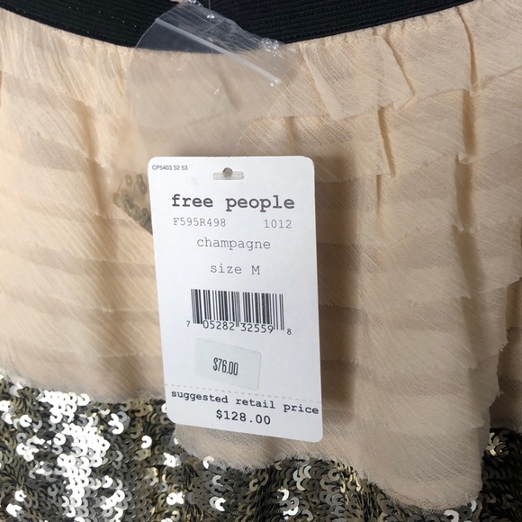 NWT Free People sequin Ruffle Skirt Medium M - Picture 3 of 5